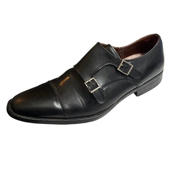 Jack’s Andre Black Leather Double Monk Strap Shoes Men’s Size 10 Mens Dress Shoe